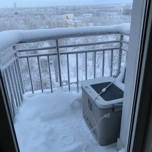 Термоящик на балконе зимой